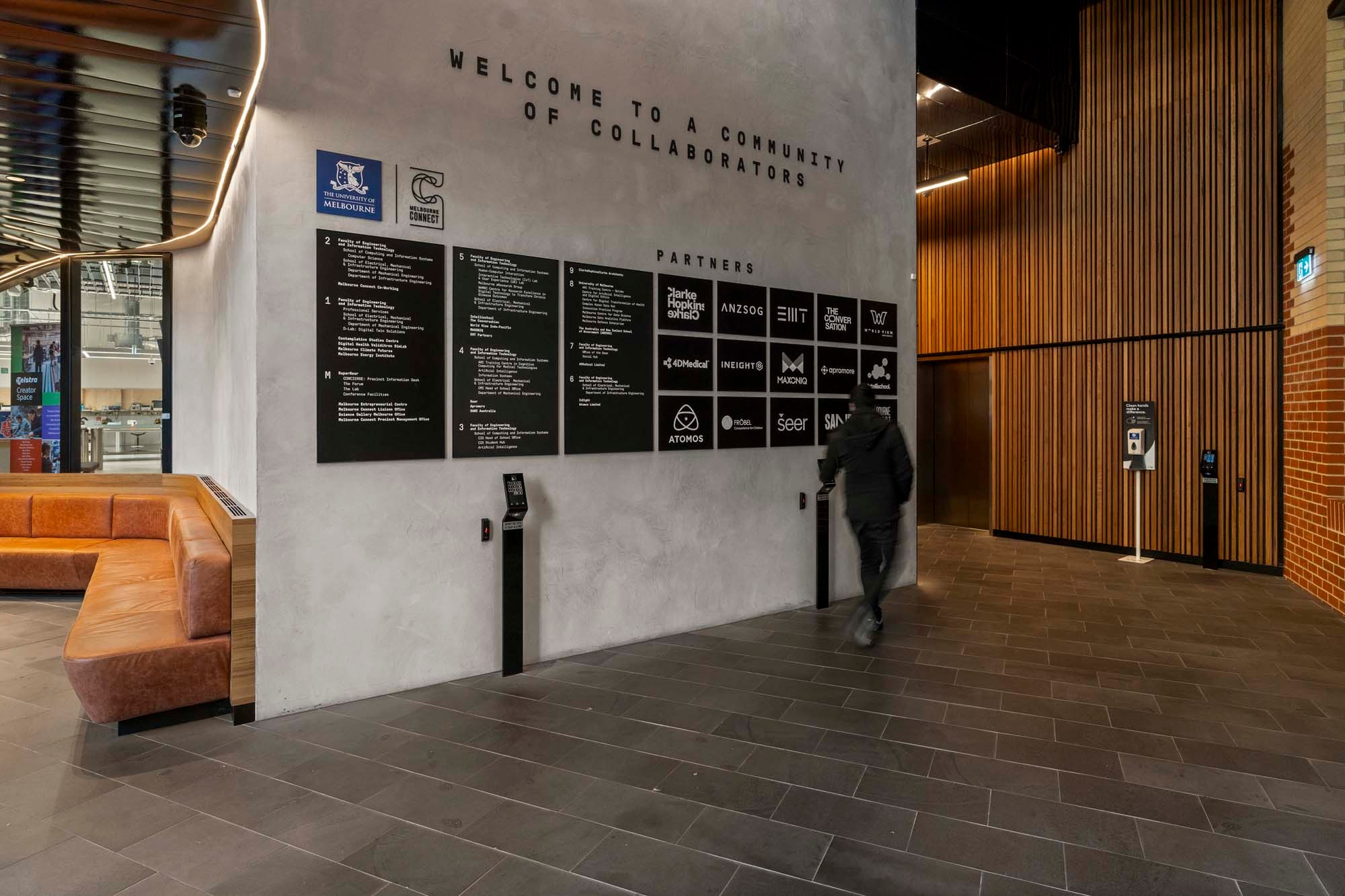 Architectural modular signage used for a multi-panel directory